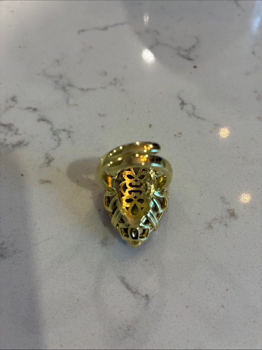 Glitz Mob Teardrop Mystic Peacock Ring - Purple & Green- adjustable-preowned - Picture 6 of 6